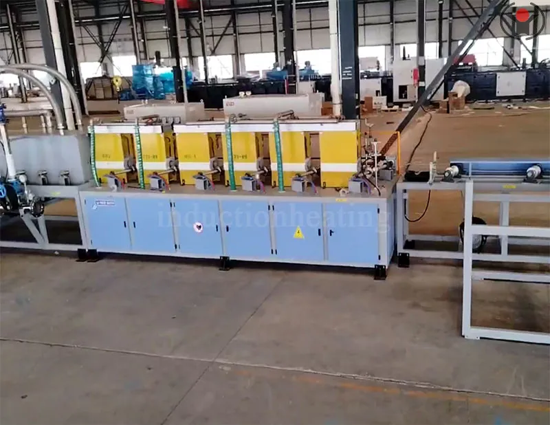 Square pipe induction hardening line