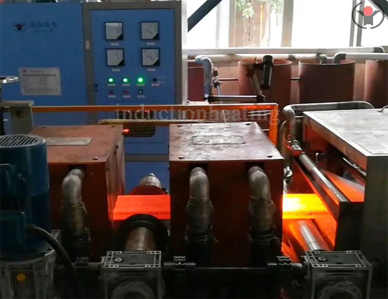 Hot rolling and heating production line for steel plates