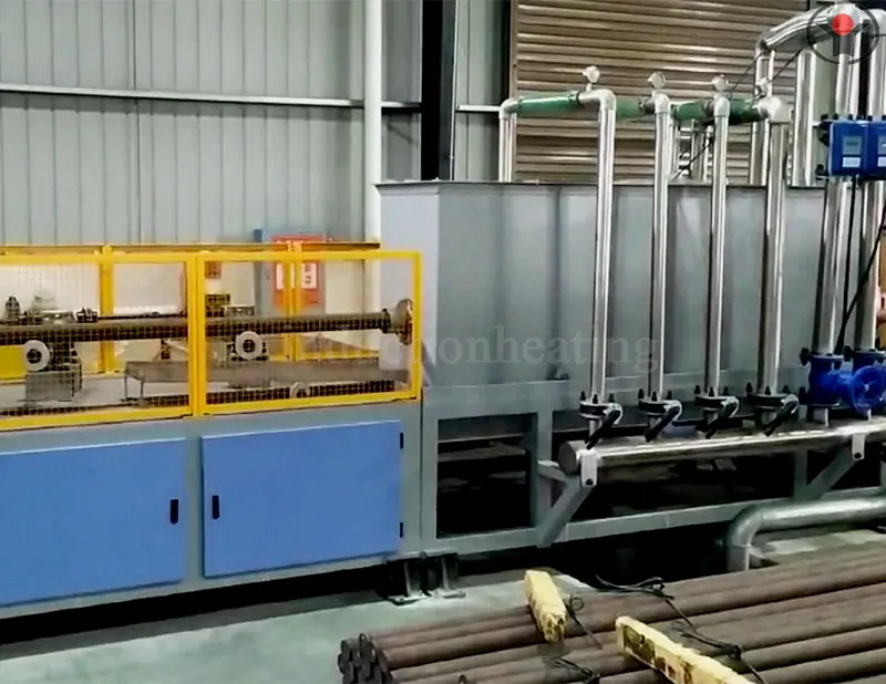 Induction heat treatment production line for round steel bars