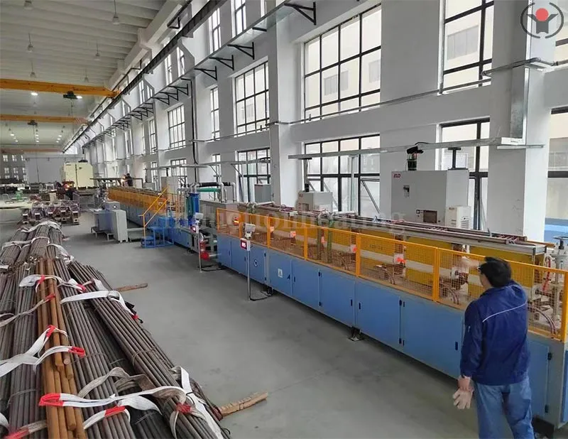 Long bar hot rolling induction heating furnace