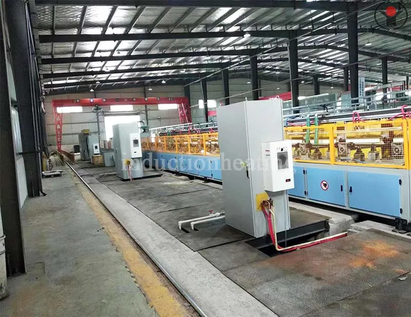 Long bar induction heat treatment line