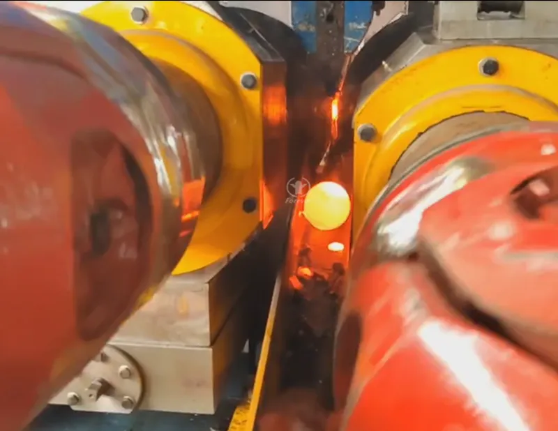 Induction heating furnace for steel ball hot rolling