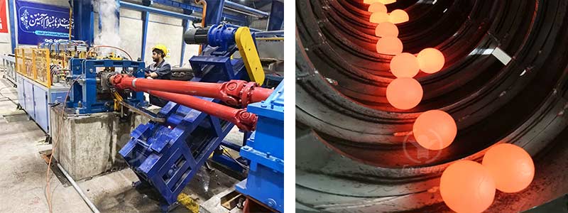 Steel ball hot rolling-forging machine