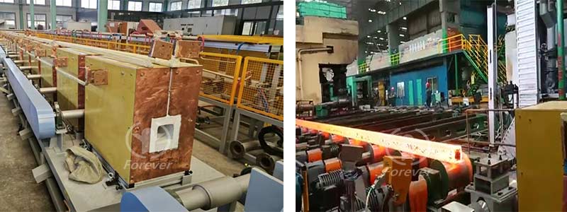 Steel billet hot rolling induction heating furnace