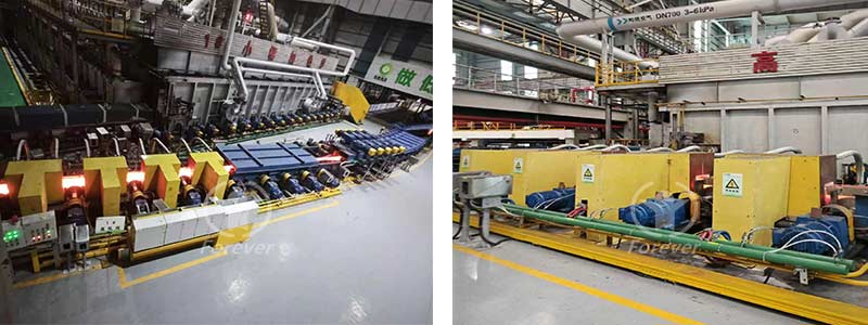 Steel billet induction reheating furnace