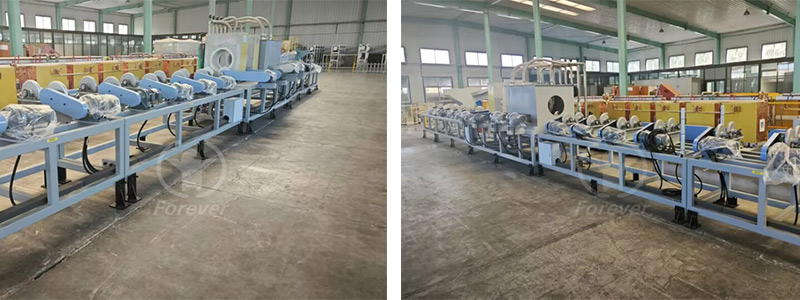 Square pipe induction hardening line