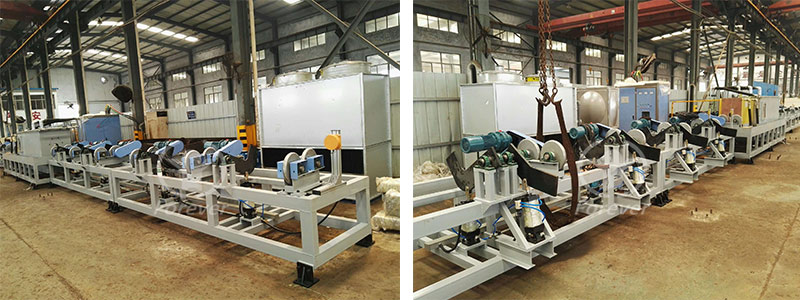 Surface heat treatment production line for large steel bars