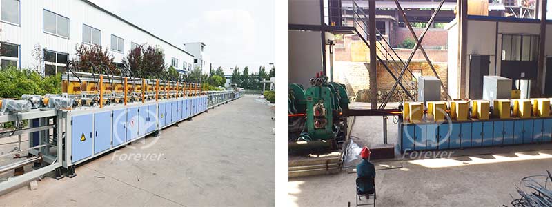 Hot rolling heating equipment for threaded steel bars