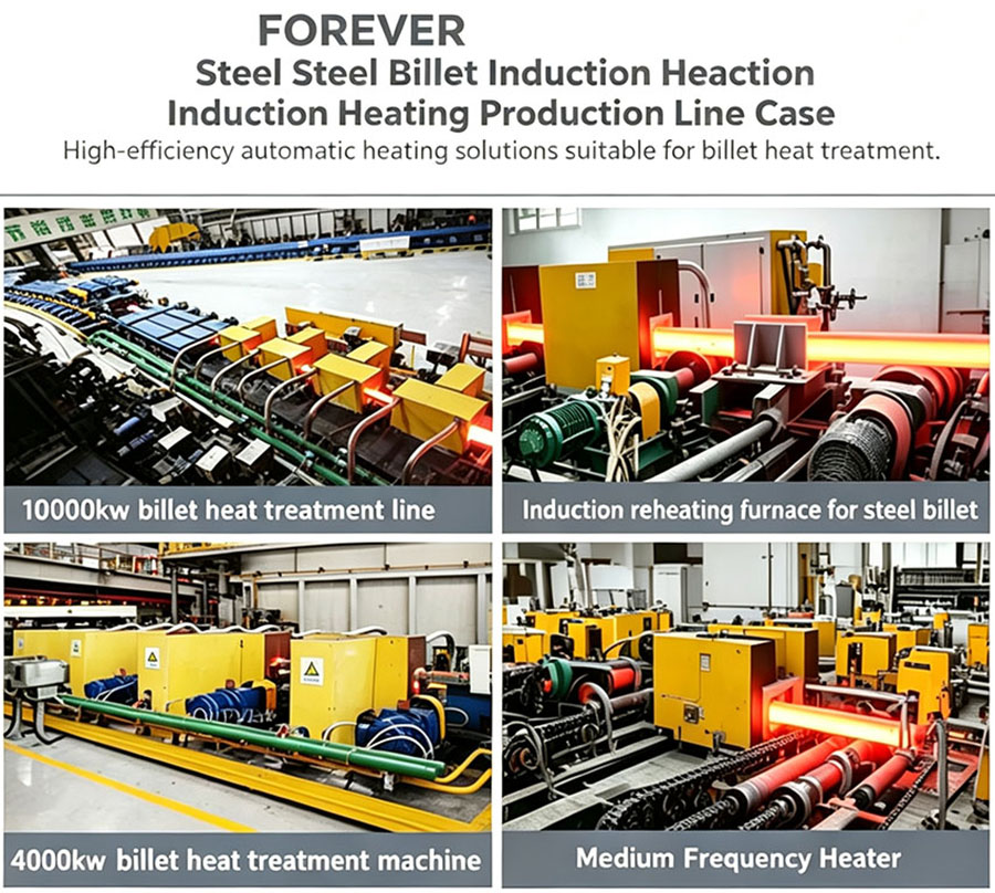 Induction heating machine for steel billets