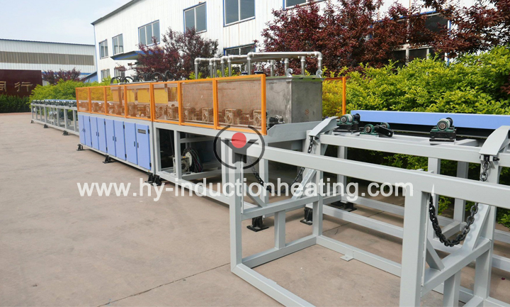 Steel rod induction heating and heat treatment production line