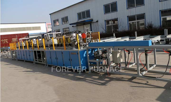 Long bar induction hardening and tempering machine