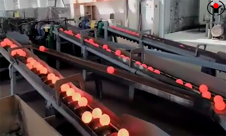 Grinding steel ball hot rolling induction heating furnace