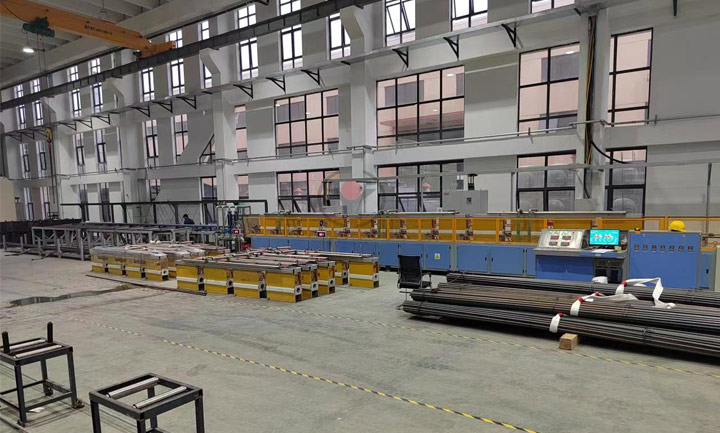 Steel bar hardening and tempering induction line